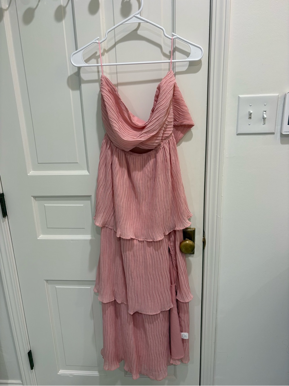 Lena Dusty Pink Tiered Chiffon Maxi Dress